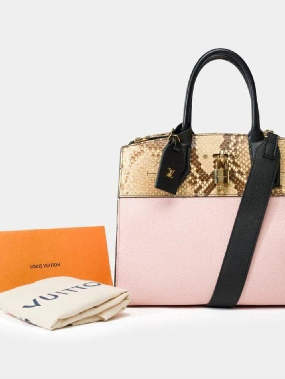 LOUIS VUITTON City Steamer MM Python & Taurillon Leather